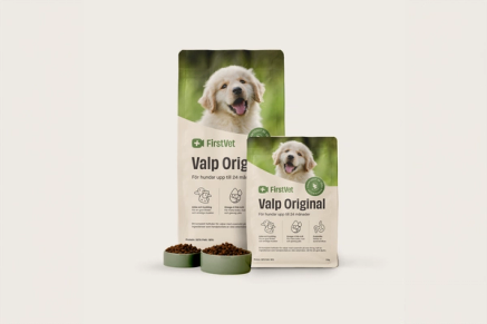Båda påsarna FirstVet Valp 12kg och 3kg